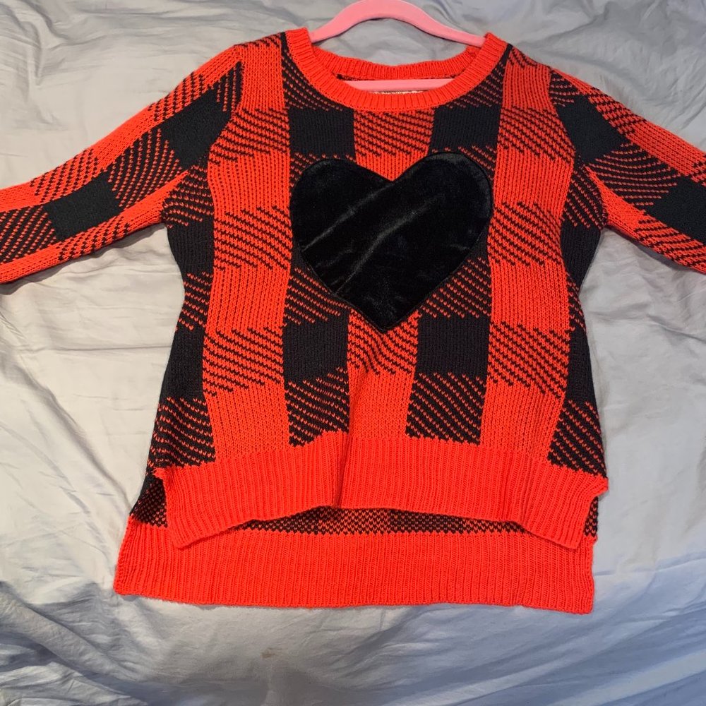Pink Republic Black and Red Heart Sweater